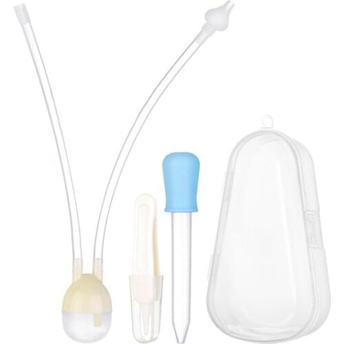 3pcs/Set Baby Nasal Aspirator Safety Newborn Vacuum Nasal Cleaner Snot Sucker Set Infants Ear Washing Accessories Baby Care Hot