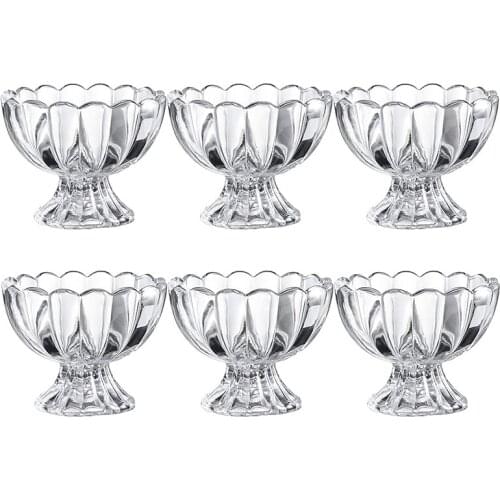 6Pcs Glass Dessert Bowl/Cup-Small Transparent Dessert Cup For Dessert,Sundae,Ice Cream,Fruits,Salads,Snacks