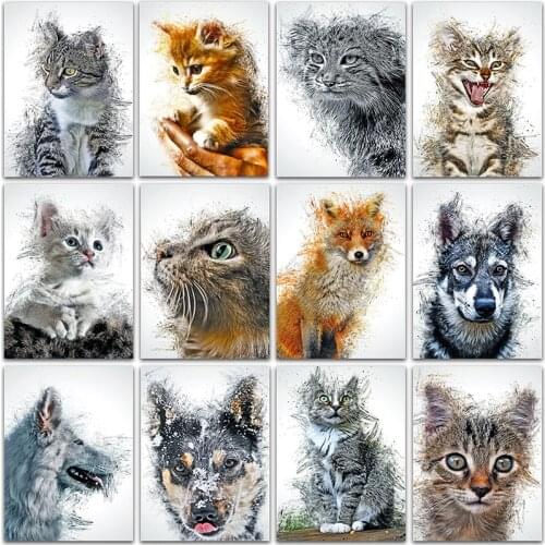 5D DIY Diamond Painting animals cat dog wolf Full Square&Round Diamond embroidery Cross stitch Diamond mosaic paint home decor