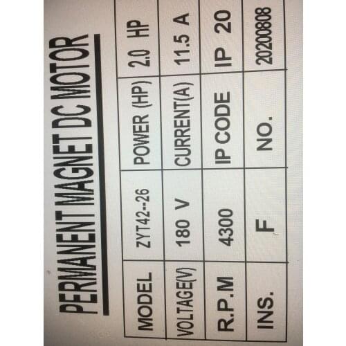 Treadmill dc motor ZYT42-26 180V 2.0HP