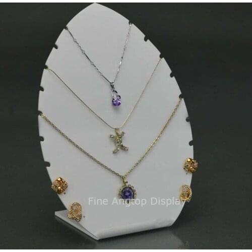 White Acrylic Jewelry Necklace Earring Stud Accessories Stand Holder Retail Shop Decoration Display