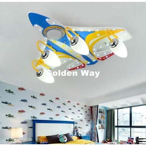 Free shipping Children Ceiling Lamp Boy Children Bedroom Lamp Room Lighting E27 Plane Cartoon Lamp Remote Controller Included