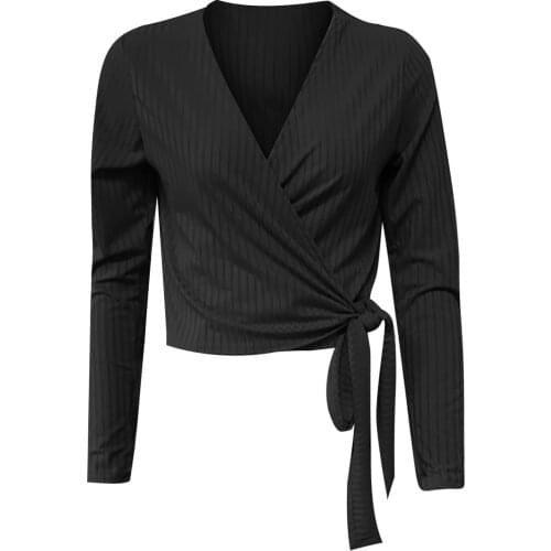 Blouse Women Sexy And Thin Bandage V-neck Long Sleeves Slim Fitting Temperament Base Haut Femme Blusas Elegantes Bluzki Damskie