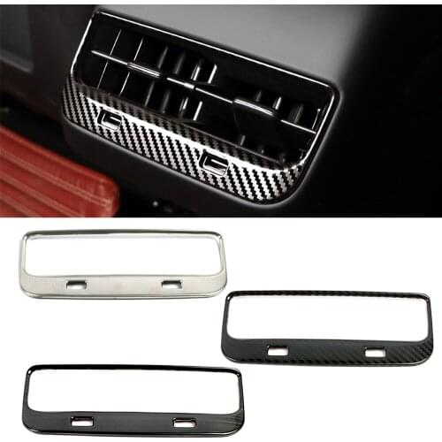 For Tesla Model 3 Central Console Storage Box Armrest Air Conditioner AC Outlet Vent Panel Cover Trim Stainless Steel