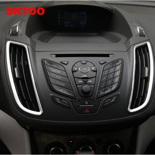 SKTOO Air Conditioning Front Outlet Cover Frame Interior Trim Chrome ABS car stickers Car Accessories For Ford Kuga Escape