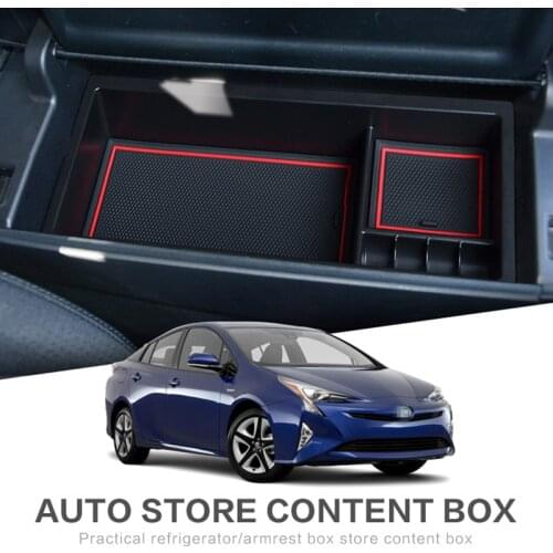 For Toyota PRIUS 50 2016 2017 2018 Center Armrest Storage Box Car Organizer Tray Pallet Container Accessories