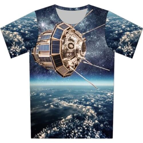Joyonly 2018 Boys Girls Funny Artificial satellite Space Galaxy Universe T shirt Children Summer Tees T-shirts Baby Cool Tops