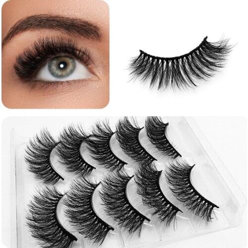 Makeup 5 pairs 25mm Soft Fluffy 5D Mink False Eyelashes Dramatic Long Wispies Lash Extension Natural Volume Beauty High Quality