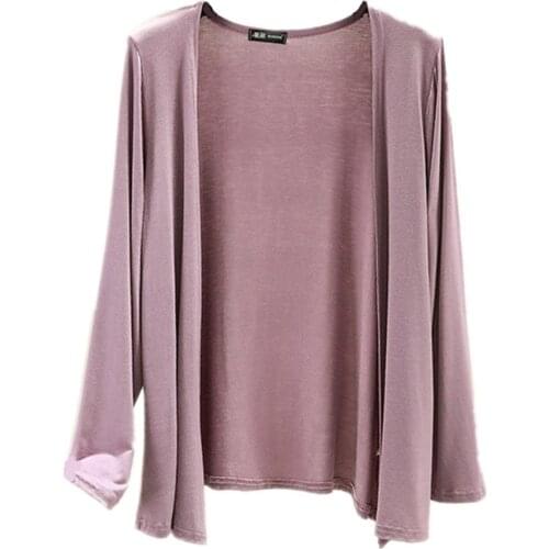 Makuluya 2019 spring autumn summer long modal Cardigan long sleeved sweater female thin coat SOLID COLOR QW