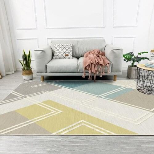 Fashion Nordic Fresh Simple Geometry Yellow Green Door Cushion Bedroom Living Room Bedside Carpet Kitchen MatCustom Size