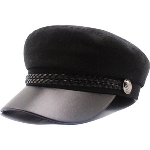 Fashion Blank black High Quality Newsboy Caps for Women Spring Autumn Winter Hats cotton Cap Winter Ladies Black Hat Beret Cap
