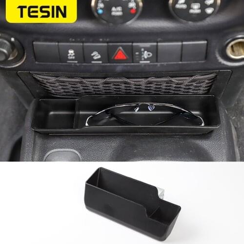 TESIN Stowing Tidying For Jeep Wrangler Car Gear Shift Panel Organizers Storage Boxs Accessories For Jeep Wrangler JK 2011-2017