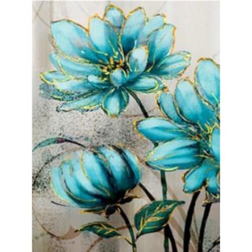 Full Square/Round Diamond Painting Abstract Lotus Flower Cross Stitch Diamond Embroidery Floral Picture Home DecorationGJ584