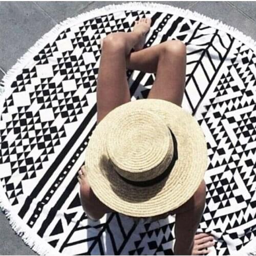100% Cotton Beach Leisure Resort Creative Swimming Towel Round Beach Towel Yoga Mat Adult Large Round Bath Towel 160 x 160 cm
