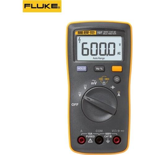 FLUKE 106 107 New Handheld Portable Mini Digital Smart Universal Meter High Precision Temperature DC Voltage Resistance Tester