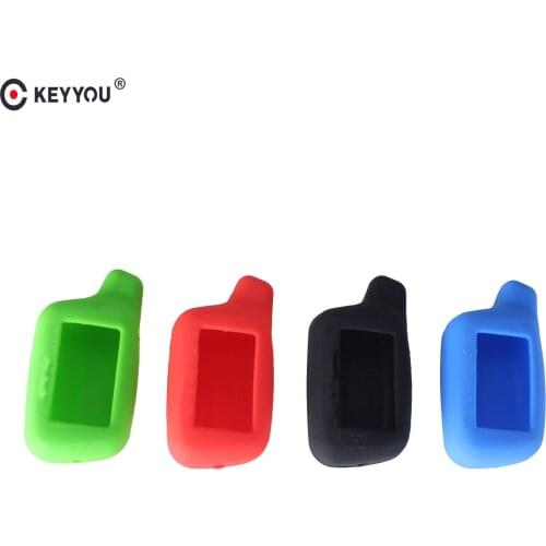 KEYYOU 4 Buttons Candy Silicone Car Key Fob Case For Tomahawk X5 2-Way Car Alarm System LCD Remote Control Keychain Cover Shell