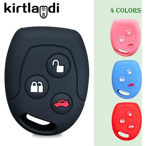 3 Buttons Remote Silicone Key Case Cover for Ford Focus Street KA Mondeo Mk3 Transit Fushion Fiesta Keyless Fob Shell Key Holder
