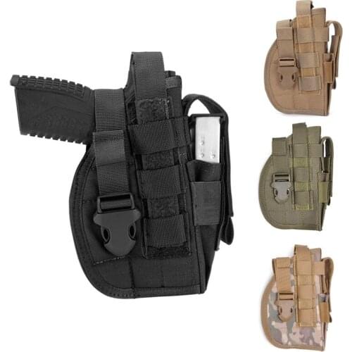 Tactical Pistol Gun Holster for Glock 17 19 Beretta M9 1911 Universal Gun Case Magazine Pouch Airsoft Hunting Right Hand Pouch