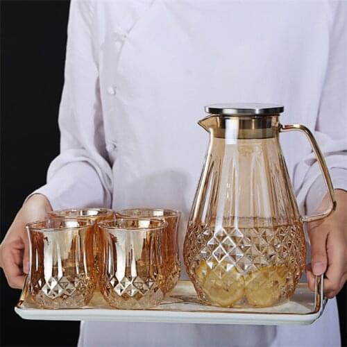Heat Resistant Glass Teapot Explosion-Proof Kettle Household Water Bottle Clear Coffee Tea Pot Kitchen Large Capacity Juice Jug