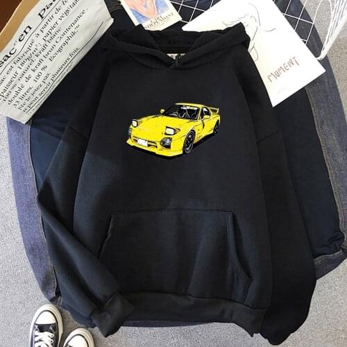 Initial D Hoodies Popular Funny Pop RX-7 Automobile Culture Sweatshirt Men/Women Long Sleeve Print Hoodie Leisure Pullovers Tops