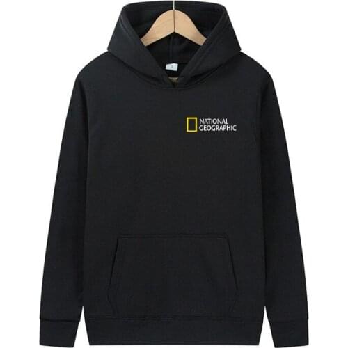 Harajuku Hoodie Mens Fashion Streetwear National Geographic Color Printed Tops Pullover Mens Hooded Sweater Clothes Large Size