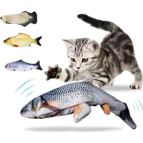 YVYOO Electric Cat Toy Fish USB Charger Interactive Realistic Pet Cats Chew Bite Toys floppy Fish Cat toy Pet Supplies for Cats