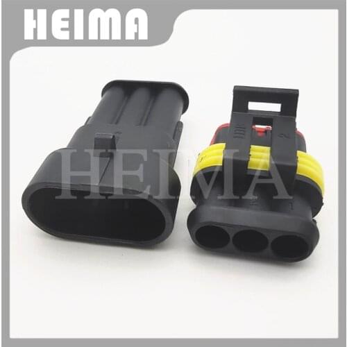 10/20/30sets kit TE Tyco Amp 3 pin way male female Waterproof electrical auto wire harness Connector auto plug 282087-1 282105-1