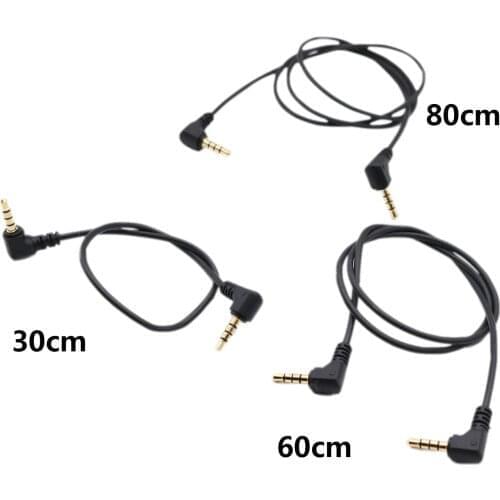 10pcs 3.5mm TRRS 4 Pole 90° Male Angled to 3.5mm Angled 3 Ring Male Jack Right Angle Audio Converter Adapter Cable Cord Gold