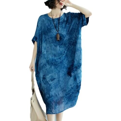 2021 Large Size Summer Dress Oversized Women Dresses O neck Short Sleeve Boho Beach Dress Sundress Casual Dress Vestidos x655