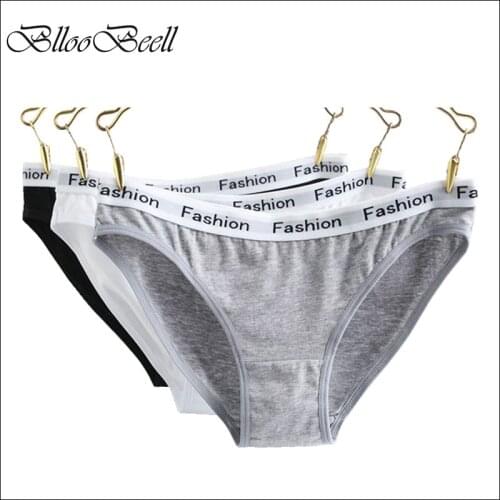 BllooBeell M-3XL Plus Size Cotton Underwear Women Sexy Panties Girls Seamless Briefs Low Rise Female Underpants Lingerie 3pcs