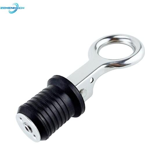 304 Stainless Steel Handle Rubber Drain Plug Snap Tight Flip Style Hull Livewell Bilge Transom Seawall Marine Boat Accessories