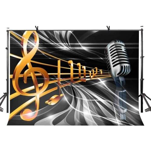 7x5ft Dream Music Backdrop Dream Music Symbol Microphone Photography Background and Dream Music Party Backdrop Props
