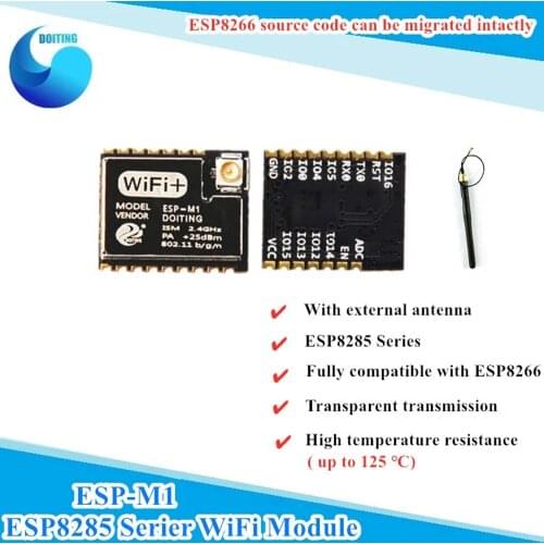 Free shipping Ultra-small ESP-M1Serial Wireless AT Firmware Module ESP8285 WiFi Series Compatible with ESP8266 With Antenna