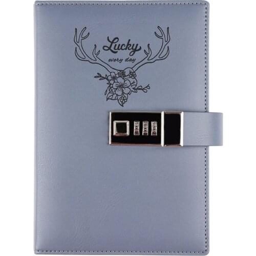 B6 Diary with Combination Lock Faux Leather Writing Travel Journal Password Notebook TPN177