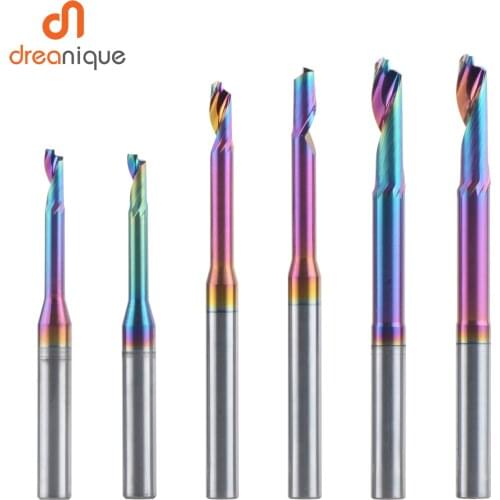 Dreanique 1pc Milling Cutter 3 4 5 6 8mm Coated Single Flute End Mill for Aluminum Door Window Cutting CNC Aluminum Cutting