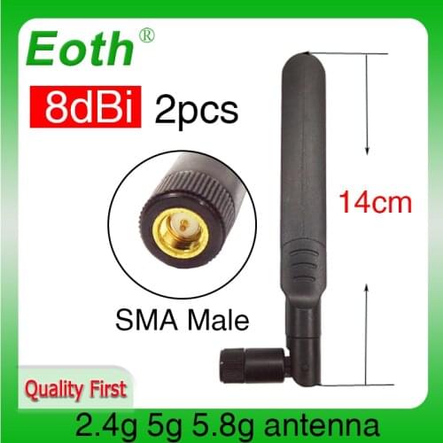 2pcs 2.4GHz 5.8Ghz 5G antenna 8dbi SMA Male Dual Band wifi Antena 8dBi Directional Antenne WI FI aerial wireless router antennas