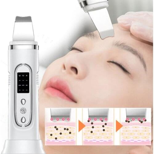 Electric Facial Skin Scrubber Ultrasonic Skin Cleaner Electric Peeling Shovel Pore Deep Cleansing Face Lifting Tighten Massager