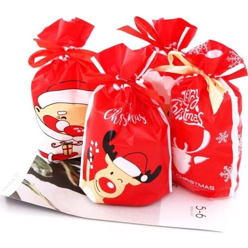 1/5/10pcs Christmas Candy Bags Happy New Year 2021 Xmas Packing Bag Merry Christmas Decorations for Home Navidad 2020 Gift Bags