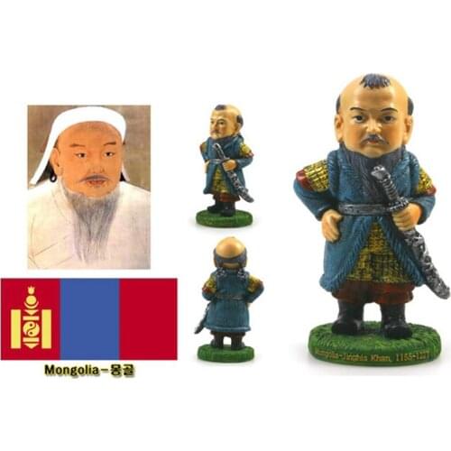 Hot Sale Mongolian Genghis Khan Creative Resin Crafts World Celebrity Statue Tourism Souvenir Gifts Collection Home Decortion