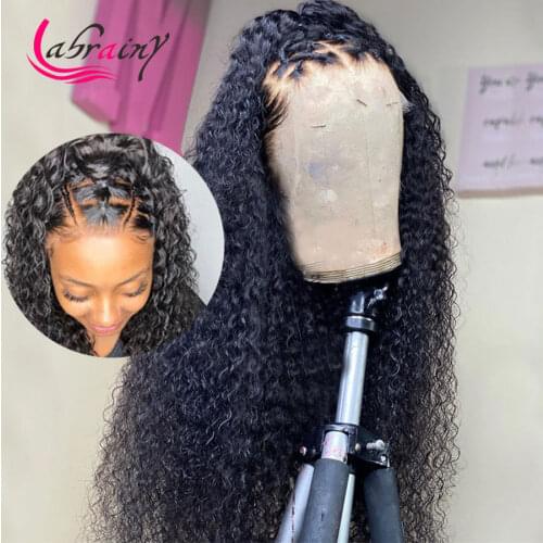 HD Transparent 360 Full Lace Frontal Human Hair Wigs 13x6 Curly Lace Front Wig 1B Body Wave Pre Plucked Baby Hair Wigs