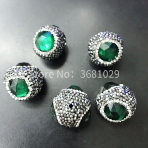 Hand inlaid crystal round beads super flash simple accessories sweater chain necklace ring