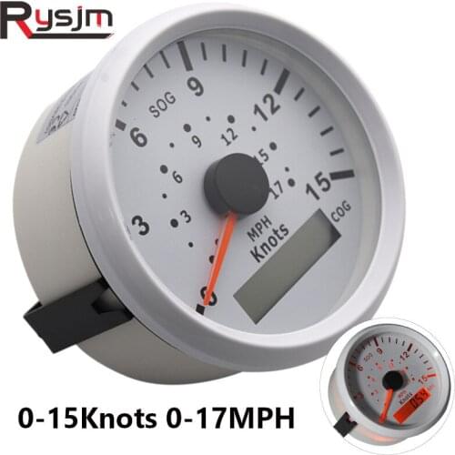 85mm Car Boat Marine Digital GPS Speedometer Odometer Gauge 0-15Knots 0-17MPH Universal Boat Car Speed Gauge Red Backlight 9-32V