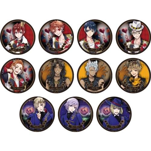 58mm Twisted Wonderland Game Leona Kingscholar Deuce Spade Jack Howl Rook Hunt Classic Metal Badge Brooch Pins