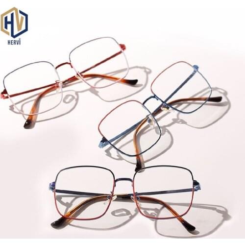 Metal Big Square Frame Glasses Frame Woman Anti Blue light Computer Glasses Frame Man Optical Glasses очки женские