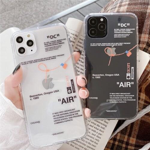 Fashion Tides brand sneakers Phone Case For iPhone 12 11 Pro X XR XS MAX 7 8 6 Plus Simple label letter Silicone Cover Coque