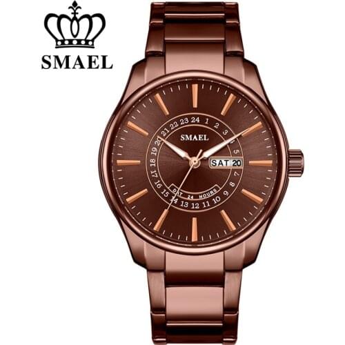 SMAEL Top Brand Business Men Male Luxury Watch Business Casual Date Calendar Wristwatches Quartz Watches Mens relogio masculino