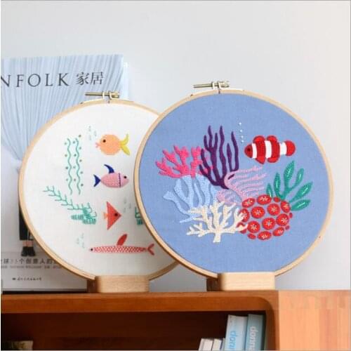 25x25cm Flower Shop Plant Series European embroidery kit simple three-dimensional embroidery Ribbon kit embroidery needlework
