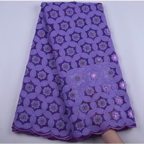 Latest Nigerian Lace Fabrics 2020 High Quality Purple Sequins Lace Fabric African Net 3D Lace French Sequins Lace Fabric S1899