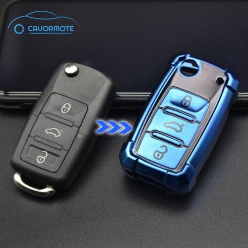New TPU Car Key Case Cover For VW Volkswagen Passat B7 Touran Polo MK5 Golf MK6 Key Shell for Smart Remote Car Key Fob Key Cover
