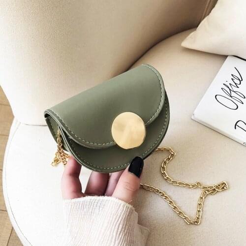 Solid Mini Flap Women PU Leather Chain Shoulder Messenger Shoulder Handbags PU Leather Female Shoulder Crossbody Bags #30